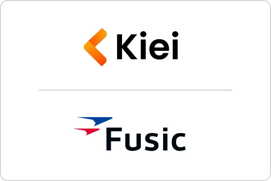 株式会社Kieiと株式会社Fusicのロゴ